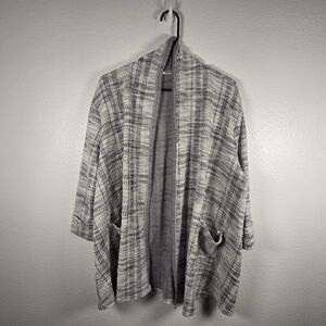 Blumin Apparel Plaid Open-Front Women's Sweater